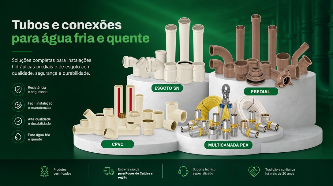 Tubos e conexões para água fria e quente — esgoto, predial, CPVC e multicamada PEX. Amanco Wavin.
