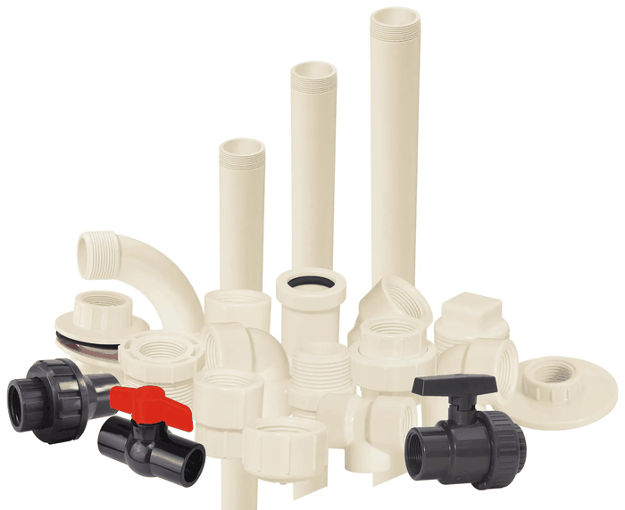 Tubos e conexões roscáveis PVC branco, água fria